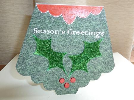 Season's Greetings Scalloped Edge Card (green) by Lynn Butters