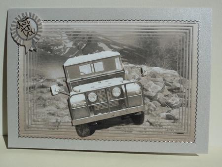 Landrover Aged Male Birthday Card by Lynn Butters