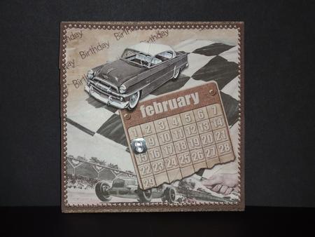 Vintage Cars February 29d Calendar 6in Duo Corner Stacker by Lynn Butters