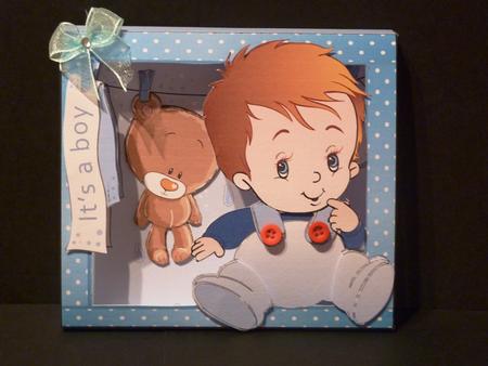 Boy Baby 3D Box Card by Lynn Butters