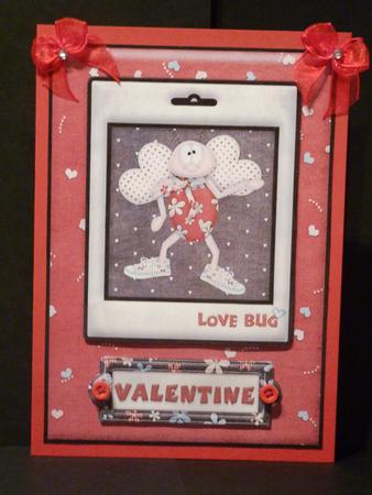 Red and Black Valentine Card Front Love Bug by Lynn Butters
