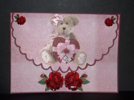With Love Teddy Bear Envelope Card with Decoupage by Lynn Butters