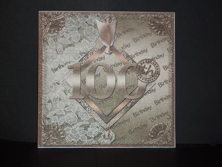 Gold 100th Birthday 8inch Square Corner Stacker Kit by Lynn Butters