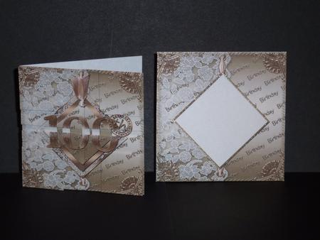 Gold 100th Birthday Card Envelope 4 Corner Aio by Lynn Butters