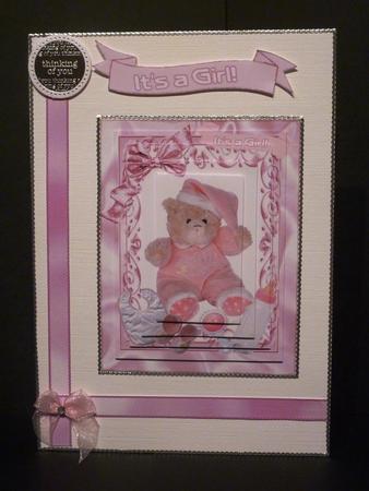 Little Pink Teddy for a Baby Girl, Pyramids by Lynn Butters