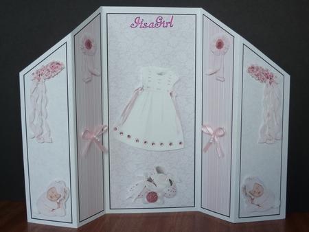 Beautiful Baby Girl Theatre Fold Card by Lynn Butters