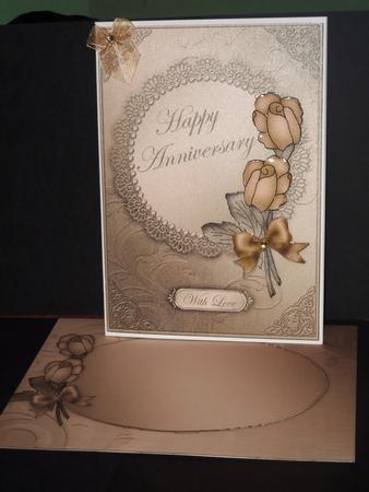 A5 Roses and Metallic Lace Anniversary Kit with 3D Decoupage by Lynn Butters