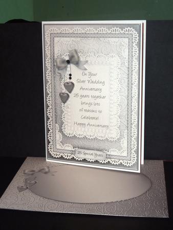 A5 Greeting Lace and Pearls Silver Wedding 3D Decoupage Kit by Lynn Butters