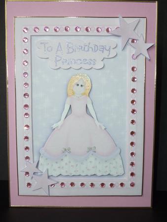 Birthday Princess - Card Front with Decoupage Sheet 1 by Lynn Butters
