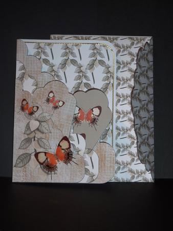 Orange and Cream Butterflies Scalloped Pocket Card Kit by Lynn Butters
