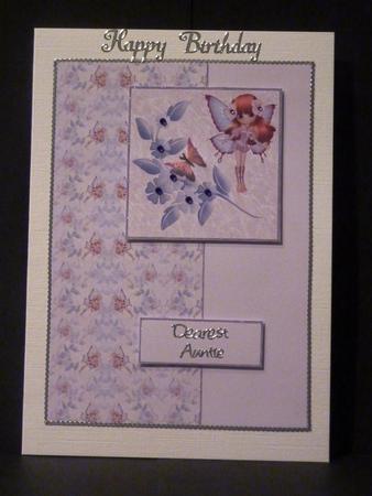 A4 Lilac Fairy Card Front by Lynn Butters