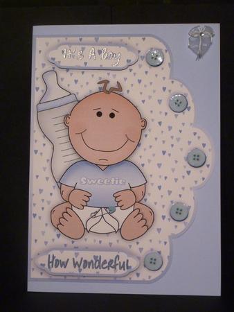 Its a Boy A4 Scallop Edge Card Front by Lynn Butters