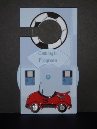 Gaming in Progress Spinnin' Door Hanger by Lynn Butters