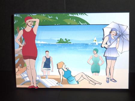 Vintage Bathing Beauties 3D Box Card Kit by Lynn Butters
