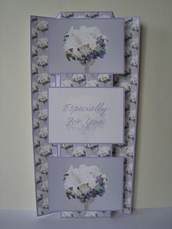 Gorgeous Cream & Purple Floral Display 3 Panel Fold Back by Lynn Butters