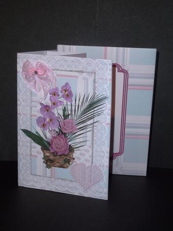 Pink Flowers with Lace Internal Window Kit by Lynn Butters