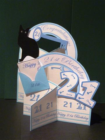 21st Birthday(blue) Cascade Deluxe by Lynn Butters