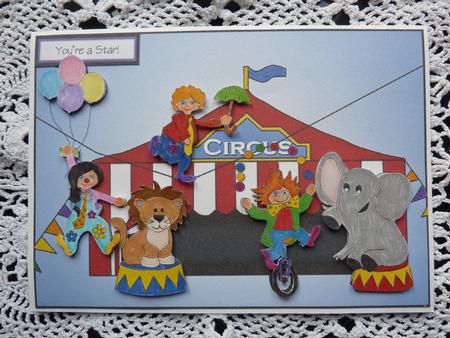 Circus Card Front by Lynn Butters