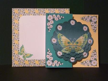 Lime Green Butterfly Scalloped Fold Back Card Kit by Lynn Butters