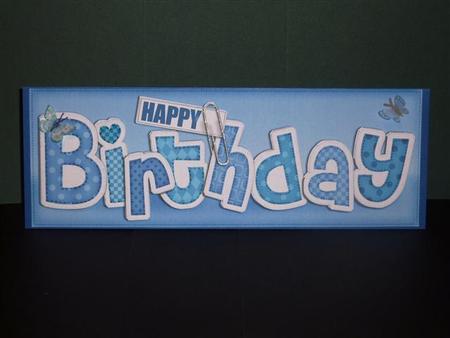 Large Dl Happy Birthday Felties Quick Card N 3D Decoupage by Lynn Butters