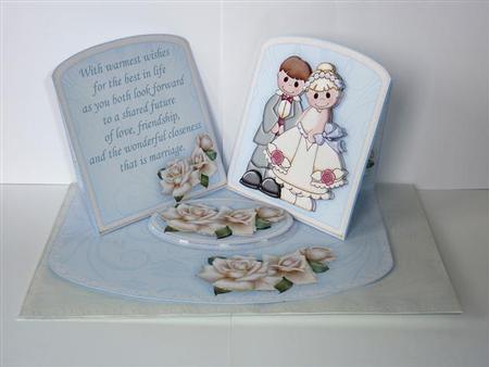 Wedding Couple Double Twisted Easel Card Kit by Lynn Butters