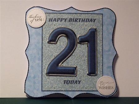 Blue Glitter 21st Birthday by Lynn Butters