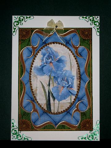Blue Iris Fancy Bracket 7x5in Scalloped Bottom Stacker by Lynn Butters