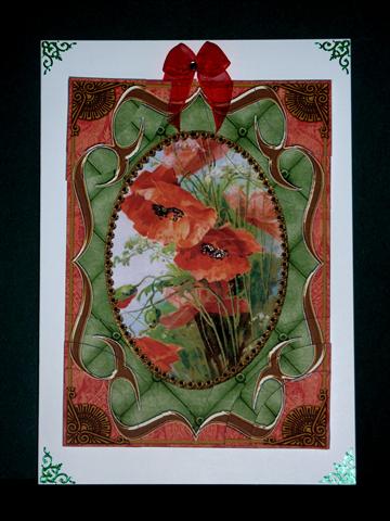 Poppies Fancy Bracket 7x5in Duo Corner Stacker by Lynn Butters