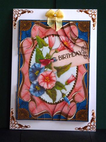 Morning Glory Fancy Bracket 7x5in Duo Corner Stacker by Lynn Butters