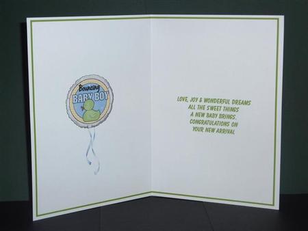 Bouncing Baby Boy Cardmaking Insert by Lynn Butters