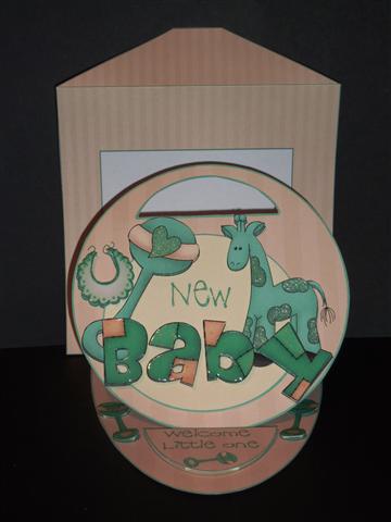 Green Yellow New Baby Oval Easel Cut Out by Lynn Butters