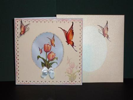 Tulips & Butterflies Aperture/shaker Card by Lynn Butters
