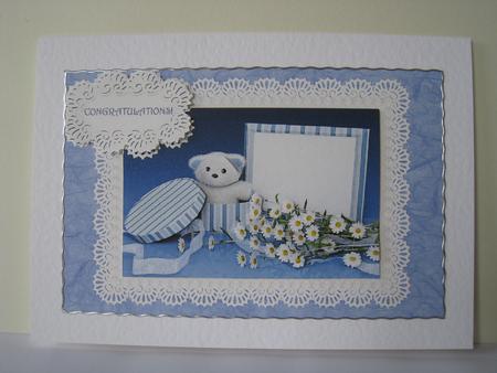Baby Boy - Birth Announcement Congratulations - Christening by Lynn Butters
