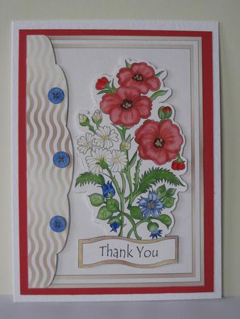 Wildflower Bouquet - Button-flap Quick Card Front by Lynn Butters