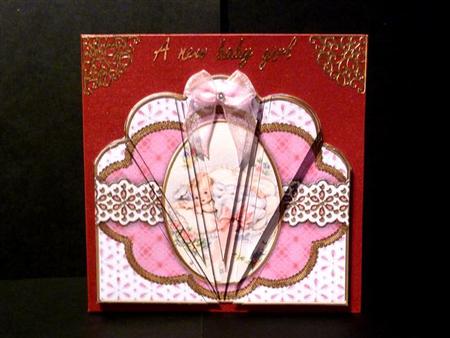 Baby Girl Embroidery Anglaise Scallop Deco Stacker by Lynn Butters