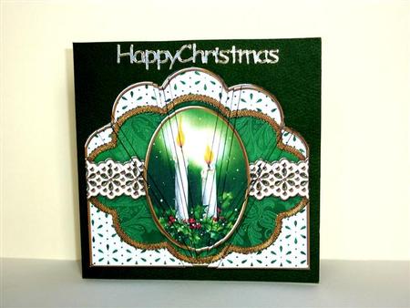 Christmas Candle Duo Anglaise Scallop Deco Stacker by Lynn Butters