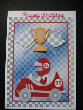 Number One Racer - Decoupage Card by Lynn Butters