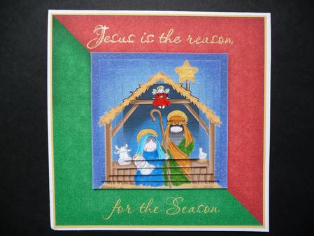 Jesus is the Reason for the Season - Pyramid Card by Lynn Butters