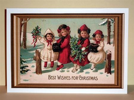 Vintage Christmas in the Snow Decoupage Topper by Lynn Butters