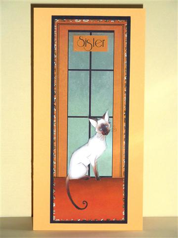 Art Deco Siamese Cat-every Day Card Kit by Lynn Butters