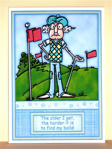Lost Golf Balls Card Front & Decoupage by Lynn Butters
