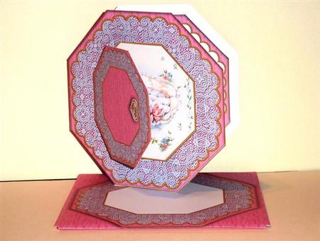 Baby Girl Octagon Lace 3D Locket Card Kit by Lynn Butters