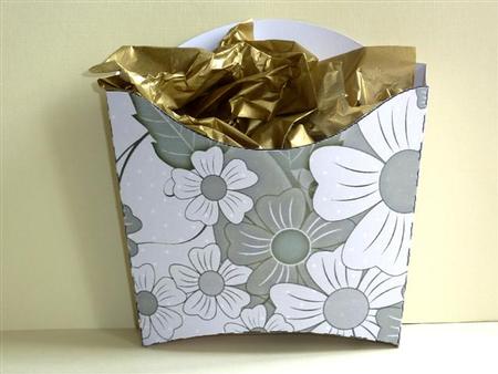 Sage and Cream Floral Open Top Gift Box by Lynn Butters