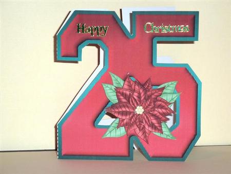 Poinsettia 25th Shaped Card by Lynn Butters