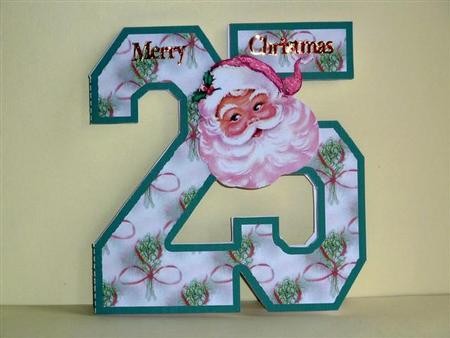 25th Shaped Christmas Card by Lynn Butters