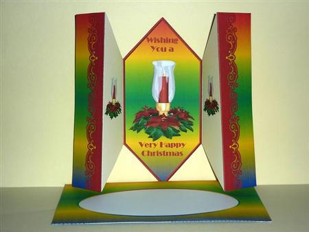 Red Candle - Diamond Fold Card by Lynn Butters