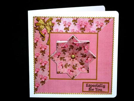 Pink Roses Card Front & T-bag Tiles by Lynn Butters