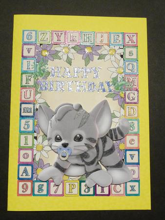 A4 Aprox Birthday Cat Topper by Lynn Butters