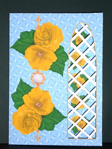 Yellow Begonias Side Trellis Card Kit by Lynn Butters