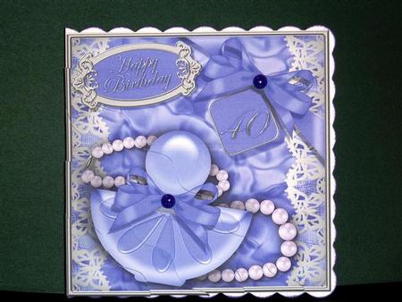 40th Birthday Perfume Lace N Pearls Wavy Corner Side Stacker by Lynn Butters